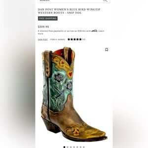 Dan Post Blue and Brown Heeled Boots, excellent condition. (Worn once )